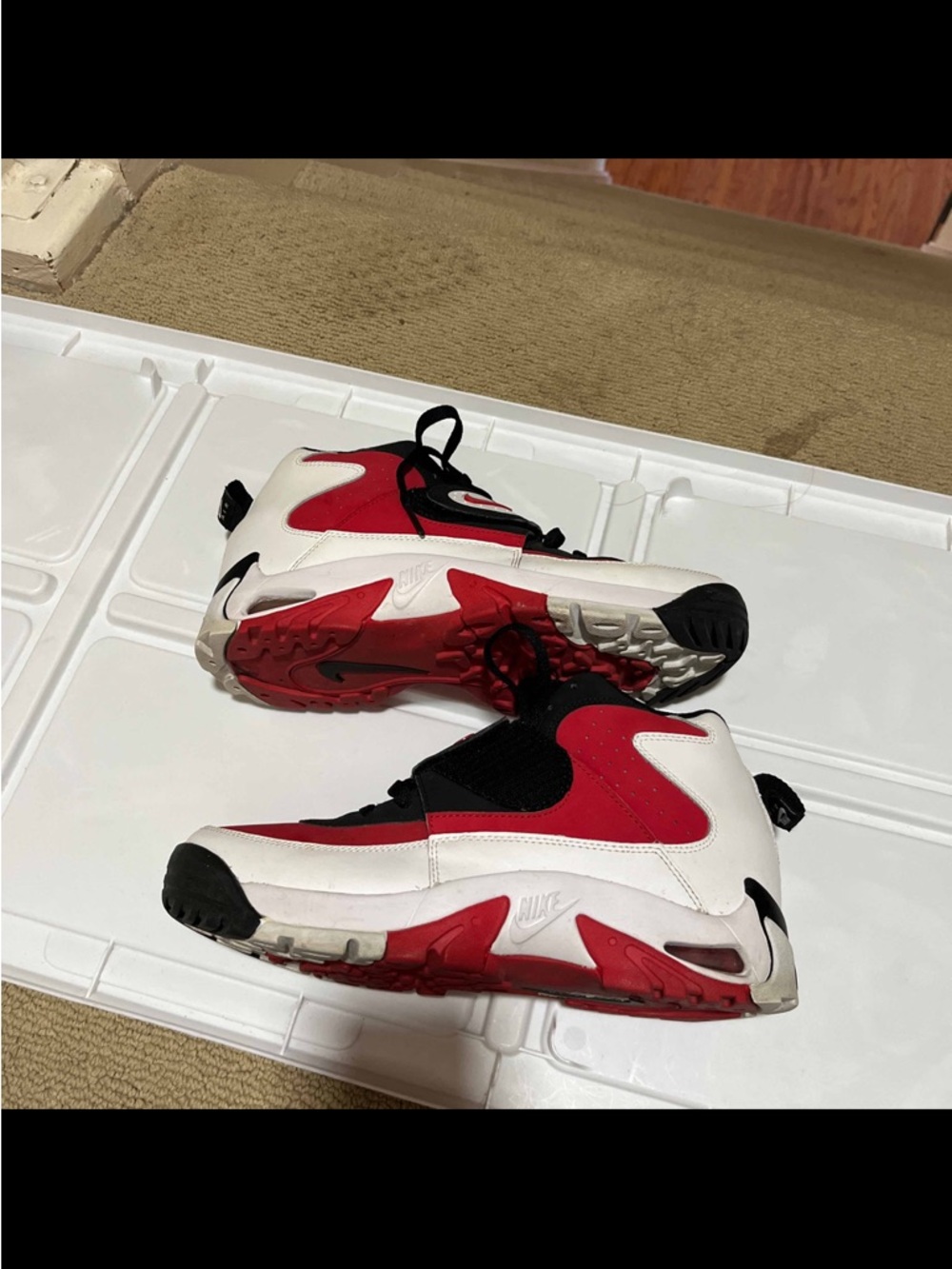 Nike Men's Red, White & Black Athletic High-Top Sneakers